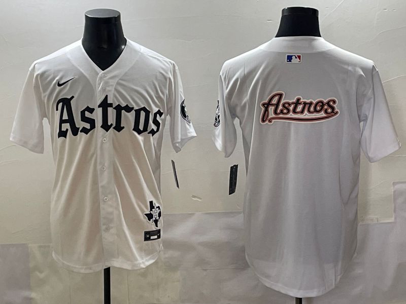 Men 2025 Houston Astros Blank White Five generations Joint Name Nike MLB Jersey style 7